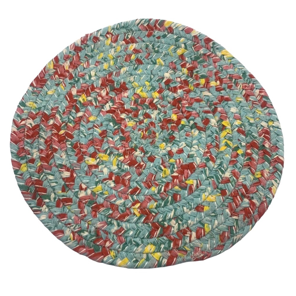 VTG Round Woven 3 Piece Colorful Placemat Set